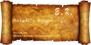 Bolgár Kinga névjegykártya