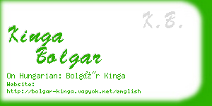 kinga bolgar business card